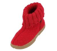 HAFLINGER Fidelius Toni Children's Wool Wool Shoes with Rubber Sole and Collar, Ruby 11, 8 UK Child