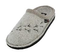 HAFLINGER Flair Songbird wool walk slippers ladies bird motif (stone grey 84) size 38