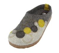 HAFLINGER Grizzly Fizz Felt Slippers with Rubber Sole, charcoal, 7 UK