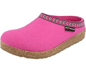 HAFLINGER Grizzly Franzl 711001 Women's Men's Slippers Felt with Aztec Pattern, pink, 7 UK