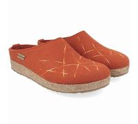 HAFLINGER Grizzly Mikado Unisex Felt Slippers with Rubber Sole, Fox 110, 38 EU