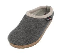 HAFLINGER Grizzly Panda Wool Clog Slippers Made of Pure Wool Felt, charcoal, 38 EU
