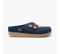 Haflinger KANON Womens Felt Wide Fit Mule Slippers Denim Blue - UK 3