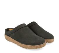 HAFLINGER MALMO UNISEX CLOGS BLACK LEATHER WITH SOFT FOOTBED SLIPPERS MALMÖ