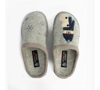 Haflinger OLAF Womens Snowman Mule Slippers Light Grey - UK 4