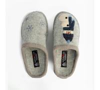 Haflinger OLAF Womens Snowman Mule Slippers Light Grey - UK 6