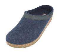 Haflinger Open Back Slippers, Grizzly Torben Unisex, Blue, 8 UK