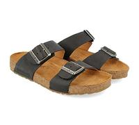 HAFLINGER Organic Andrea Leather Mules Sandals, Country Black 1688, 9 UK