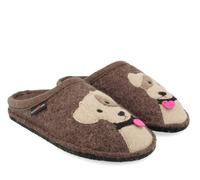HAFLINGER RUDI BRUANMELIERT SLIPPERS DOG SLIPPERS