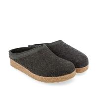 HAFLINGER TORBEN GRAPHITE WOOL SLIPPERS MEN/WOMEN CLOGS GREY