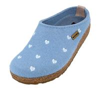 Haflinger Women’'s Couriccini Grizzly Open Back Slippers, Blue (Mittelblau 70), 7 UK (40 EU)