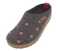Haflinger Women’'s Couriccini Grizzly Open Back Slippers, Grey (Anthrazit 04), 4 UK (37 EU)