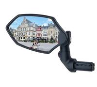 Hafny Bicycle Mirror with Rod End, HD Glass Lens, Adjustable and Rotate, Safe Bicycle Rearview Mirror, Explosion Proof, HF-M6002-FR08 (Silver Glass) (Universal