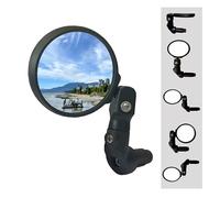 Hafny Multi-Adjustable Bar End Bike Mirror, HD Safe Blast-Resistance Glass Cycling Mirror, E-bike Mirror, Bicycle Rearview Mirror, HF-M952B-FR08 (Anti-glare Blue Glass) (Silver Glass)