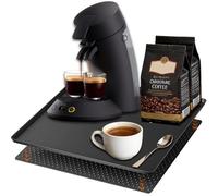 HAFOEEP 2-IN-1 Coffee Machine Mat with a 40x40cm Spill-Proof Silicone Mat & a Removable Felt Sliding Base, Multi-Functional Heat Resistant Mat for Kitchen Baking Countertop Protector Coffee Bar Mat