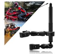 HAFOKO Motorcycle Double Clamp Mount with 47" Invisible Selfie Stick compatible for Insta 360 X5 X4 X3 X2 X ONE RS R GO 3 Aluminum Alloy Heavy-Duty Camera Bike ATV Double Clamp Mount Kit