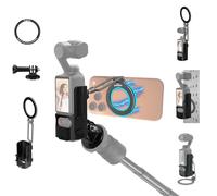 HAFOKO Osmo Pocket 4/3 Magnetic Light Mount Phone Holder Car Mount 360° Pocket 4/3 Magnetic Backpack Holder Expansion Adapter Frame compatible for DJI OSMO Pocket 4/3 Accessories for Gym/Motorcycle