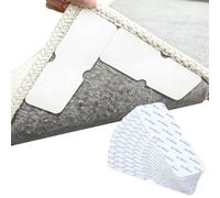 HAFRILY 12PCS Non Slip Rug Grippers, 150x50mm White Carpet Stickers for Rugs, Double Sided Adhesive Rug Tape for Area Rugs on Hardwood Floors, Washable Carpet Grippers for Wooden Floors Laminate Tile