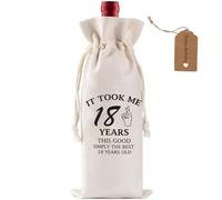 HAFRILY 18th Birthday Gift Wine Bag for Girl Gifts for Daughters Adult Wine Gift Bag with Tag and Rope 18th Birthday Party Supplies for Girls Friends