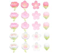 HAFRILY 20Pcs Mini Cute Flower Fridge Magnet 4 Sizes 3D Colorful Peach Blossom Strong Fridge Magnets for Whiteboard Kitchen Office Fridge