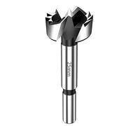 HAFRILY 25mm Forstner Drill Bit for Woodworking, Carbide Tipped Wood Drill Bits for Holes, Forstner Bit Compatible with Hand & Bench Drills, Hinge Cutter (Ø25mm, length 93mm, Round Shank)