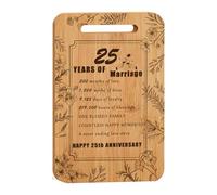 HAFRILY 25th Silver Anniversary Wedding Gifts Special Cutting Board Silver Wedding Gifts for Couple Husband Wife 25th Wedding Anniversary Hand Made for Bread Cheese Board