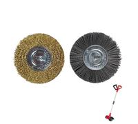 HAFRILY 2Pcs Replacement for Lazy-Weeder Electric Weed Brush Block Paving Brush Weed Remover Brush Cleaning Sanding and Polishing with Wire Wheel Brush and Nylon Brush 5000 RPM