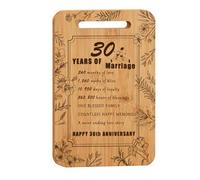 HAFRILY 30th Anniversary Wedding Gifts Pearl Wedding Special Bamboo Cutting Board for Couple Husband Wife 30th Wedding Anniversary for Bread Cheese Board (Bamboo)