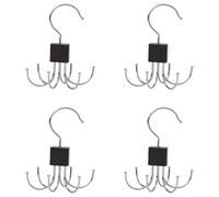 HAFRILY 4Pcs Belt Hanger Clothes Hangers Space Savers with 6 Rotatable Hooks for Organising Ties Scarves Hats Belts Backpacks Keys and Jewellery Wardrobe Closet Storage Organisation Solution