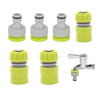 HAFRILY Gardena Hose Connection Set Gardena Tap Connector for 1/2 Inch Hose Connection and 3/4 Inch Connection Hose Connector (Female Thread) 6 Pieces