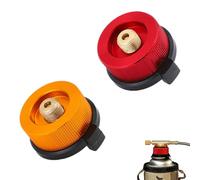 HAFRILY Gas Adaptor Self-Locking Gas Canister Adapter for Outdoor Hiking Campingaz Adapter Portable Quick Connect Adapter for Butane Gas Canisters&Gas Bottles,2Pcs (Yellow+Red)