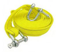 HAFRILY Heavy Duty Car Tow Rope 4 Metre Double Layer U Shaped Hook Tow Strap for Vehicle Recovery with 2 Safety D-Ring Hooks for SUV Off Road Car Van Emergency Breakdown