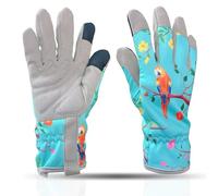 HAFRILY Ladies Gardening Gloves Small Thornproof Microfiber Garden Work Gloves Women Gloves with Touchscreen Finger for Yard Garden Cleaning Camping Landscaping Safe Work Gloves Lake Blue M Size