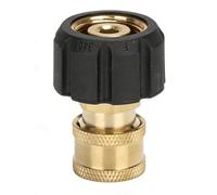 HAFRILY M22 Female to 1/4 Quick Connect 14mm Pressure Washer Adapter for Karcher Nilfisk Quick Sprayer Pipe Hose Fitting for Garden Pressure Washer 1/4 Inch Quick Connect Adapter Hose Connector Brass