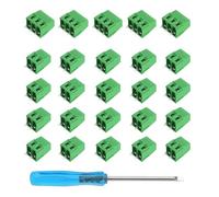 HAFRILY PCB Mount Screw Terminal Block 2.54mm Pitch Terminal Blocks 2 Pin/3 Pin CIY for PCB Connectors Arduino(20 x 2 Pin, 5 x 3 Pin, 1 x Screwdriver)