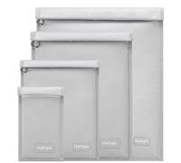 Haftigts 4 Pack Faraday Bags Set, Grey, Silicone, Rectangular, Fireproof & Water Resistant, Easy To Carry, Anti-Theft & Anti-Tracking, RFID Signal Blocker Bag