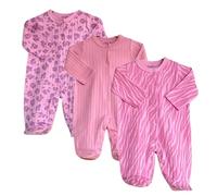 HAFY BABY %100 Cotton Ribbed Fabric Baby Rompers One-piece Suit Newborn Long Sleeve Boys Girls 9-12 Months, Pack of 3, Color 5