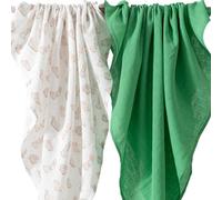 HAFY BABY Muslin Swaddle Blankets for Newborns, Patterned & Plain (2 in 1 Pack), 110x100 cm,Baby Skin-Friendly, Soft and Breathable,%100 Organic Cotton, Girls & Boy Essentials, Oeko-tex Standard 100