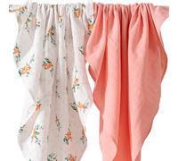 HAFY BABY Muslin Swaddle Blankets for Newborns, Patterned & Plain (2 in 1 Pack), 110x100 cm,Baby Skin-Friendly, Soft and Breathable,%100 Organic Cotton, Girls & Boy Essentials, Oeko-tex Standard 100
