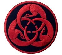 Hagakure Patch Biker Applique Embroidered Iron On Sew On Emblem, Red & Black