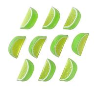 Hagao Fake Lime Block Artificial Fruit Wedge Slice Simulation Lifelike Fake for Home Party Kitchen Decoration Green 10 pcs