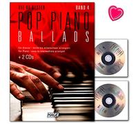 Hage Verlag EH3959 4026929920645 Pop Piano Ballads Volume 4 Songbook with 2 CDs and Colourful Heart-Shaped Music Clip