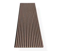 HAGEFOL® Acoustic Panels Wood 240 x 60 cm Walnut Wall Panels Wood 3D Slat Wall Made of Wood Veneer on Acoustic Felt, Acoustic Panels 2400 x 600 mm