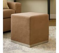 Hagen Mink Velvet Square Stool