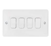 Hager 10AX 4 Gang 2 Way Wall Switch - Sollysta Range