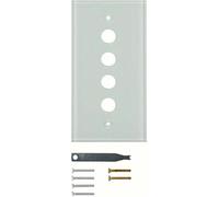 Hager 1394 - Plate TS Glass Flat 4 Poles White