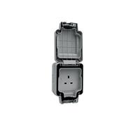 Hager 13A Grey 1 Gang DP IP66 Unswitched Socket, WXPS81