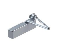 Hager 5100 Series Cast Iron Grade 1 Heavy Duty Surface Door Closer, Multi-Mount, 1-6 Adjustable Spring Size, Sprayed Aluminum Finish, Hold Open Arm