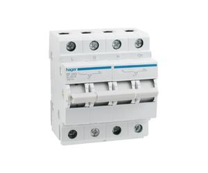 Hager 63A 2 Pole Changeover Switch, DIN Rail Mounted, 2P