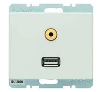 Hager Arsys - Toma USB 3.5 mm Audio Polar White Brightness